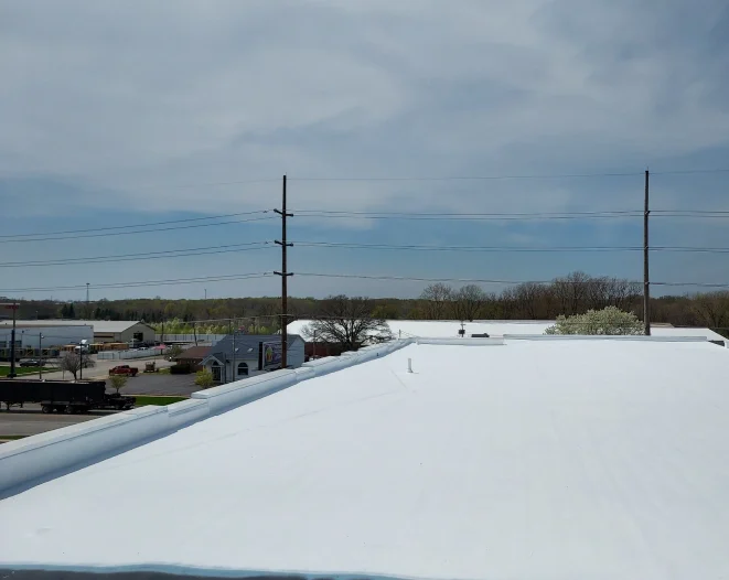 Rubber roof snow